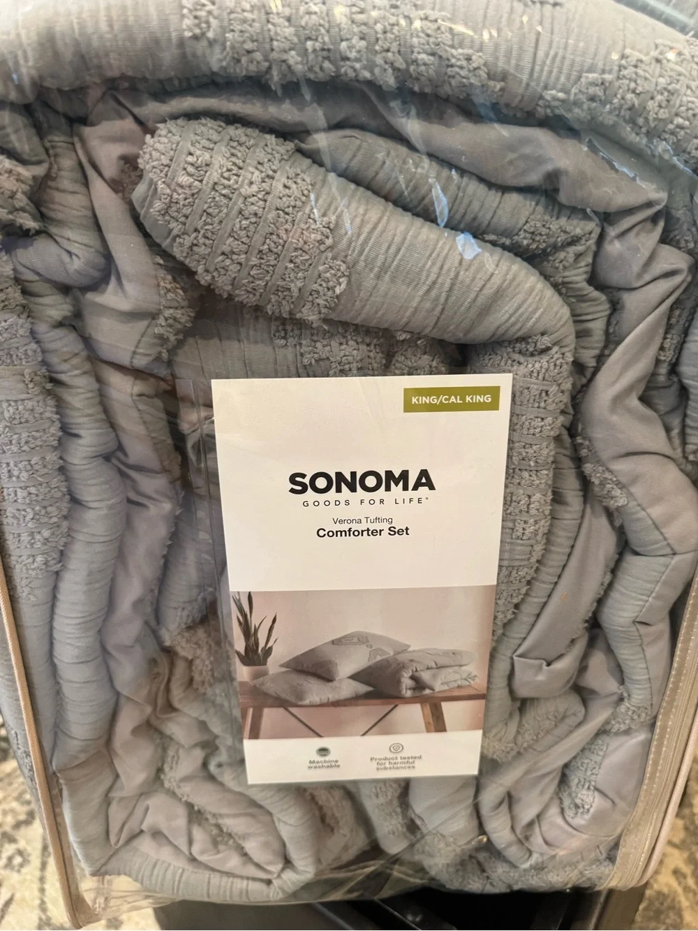 New Sonoma Sage Green Textured Comforter Set Verona Tufted Shams